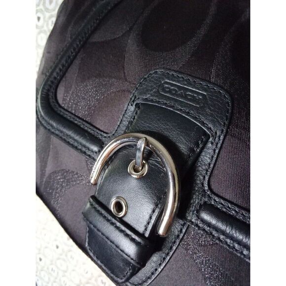 Coach No. J1382-F26243 Brown w/Black Leather Signature Campbell Handbag - Picture 2 of 9